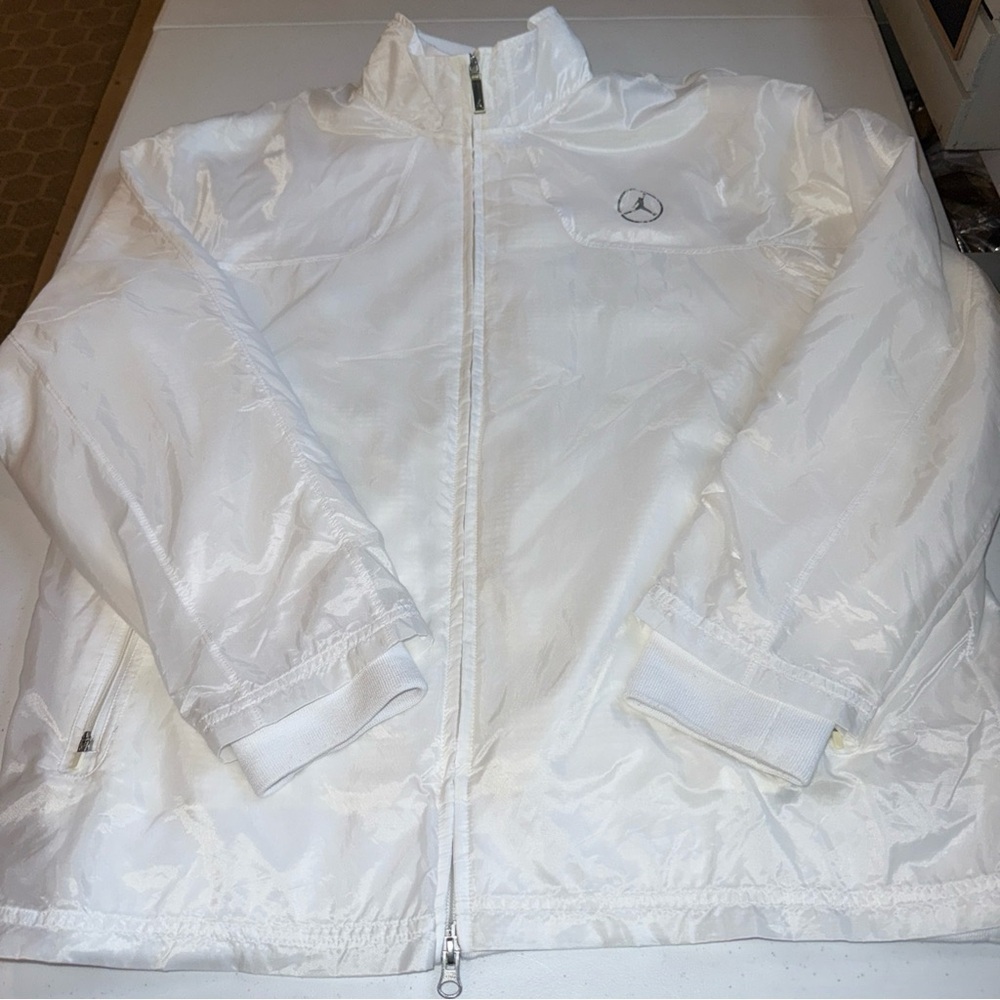 Nike Jordan Brand White Print Full Zip Windbreaker Jacket Mens Large